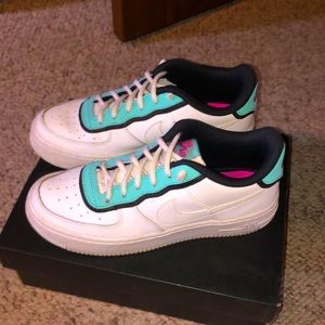 aqua air force 1s size 3.5 youth